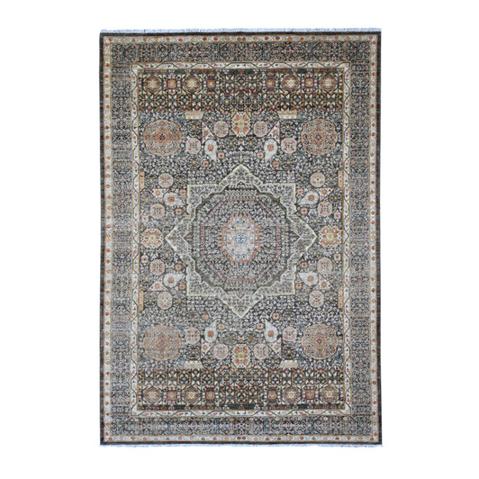Mamluk Wool Hand Knotted Rug Brown 6.1x8.11 -O020336
