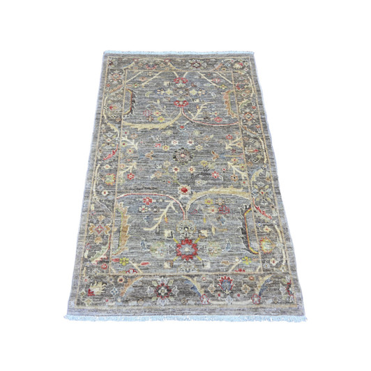 Oushak And Peshawar Wool Hand Knotted Rug Grey 3.1x4.9 -O020353