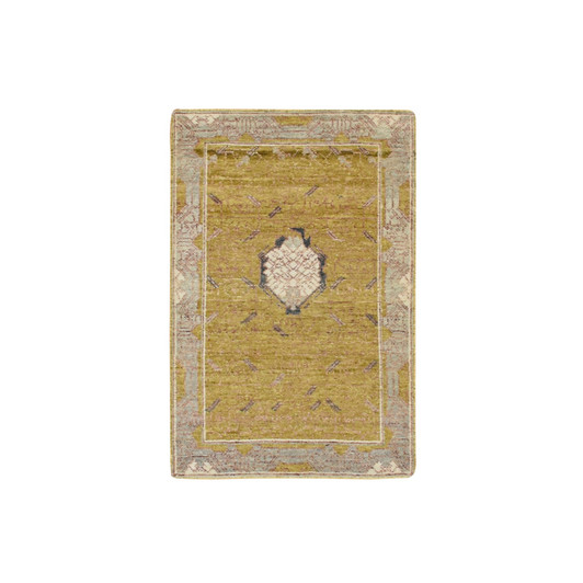 Transitional Wool Hand Knotted Rug Yellow 2.1x3.2 -O075694