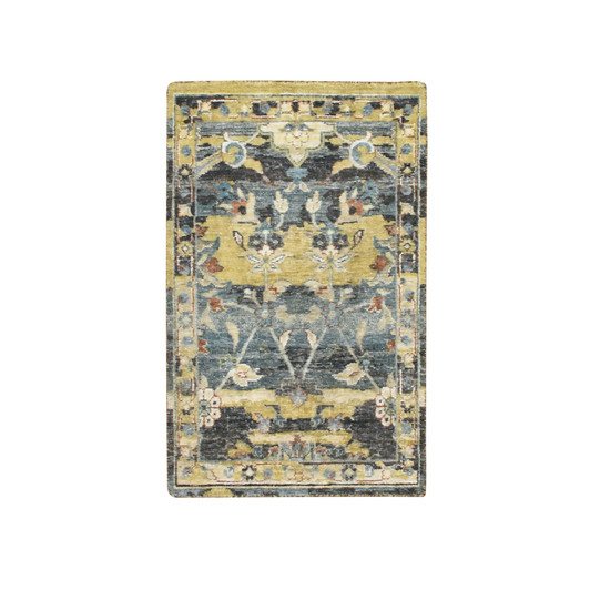 Transitional Wool Hand Knotted Rug Yellow 2.0x3.3 -O075697