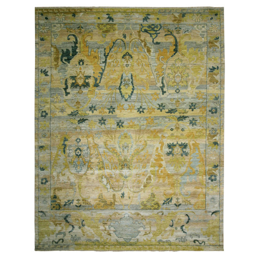 Oushak And Peshawar Wool Hand Knotted Rug Grey 9.1x12.1 -O076687