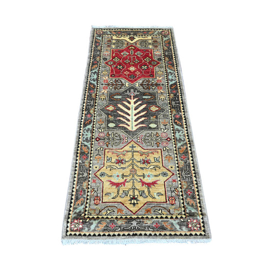 Oushak And Peshawar Wool Hand Knotted Rug Grey 2.6x5.9 -O089913