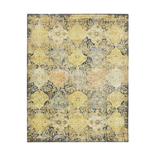 Fine Oriental Wool Hand Knotted Rug Black 9.1x11.9 -O075559