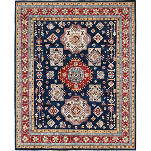 Kazak Wool Hand Knotted Rug Blue 8.0x9.10 -O0303
