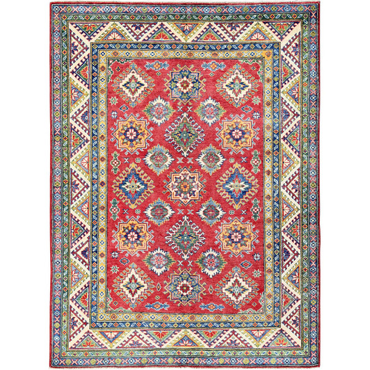 Kazak Wool Hand Knotted Rug Red 4.10x6.6 -O0326