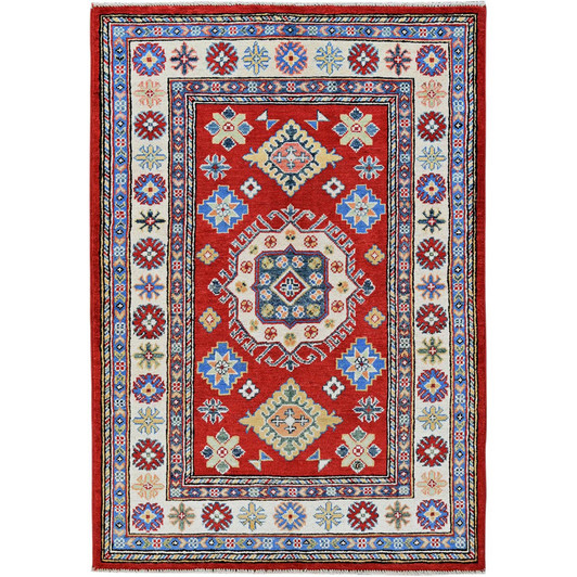 Kazak Wool Hand Knotted Rug Red 3.3x4.10 -O0349