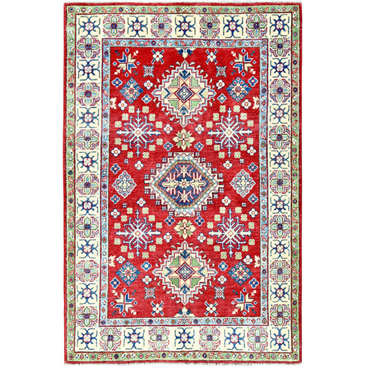 Kazak Wool Hand Knotted Rug Red 3.11x6.0 -O0358