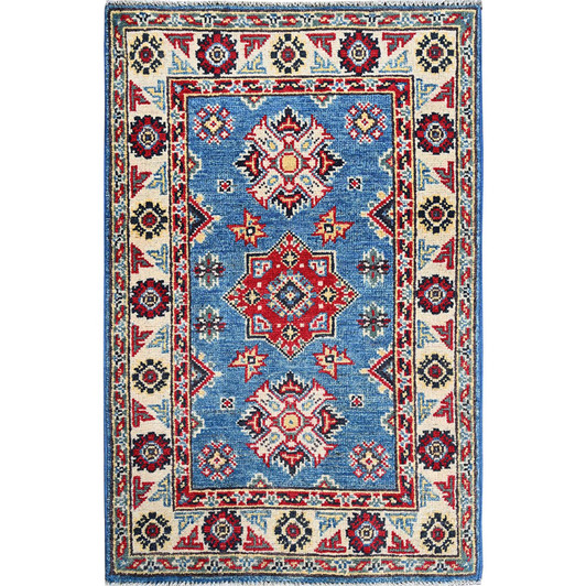 Kazak Wool Hand Knotted Rug Blue 2.0x2.11 -O0373