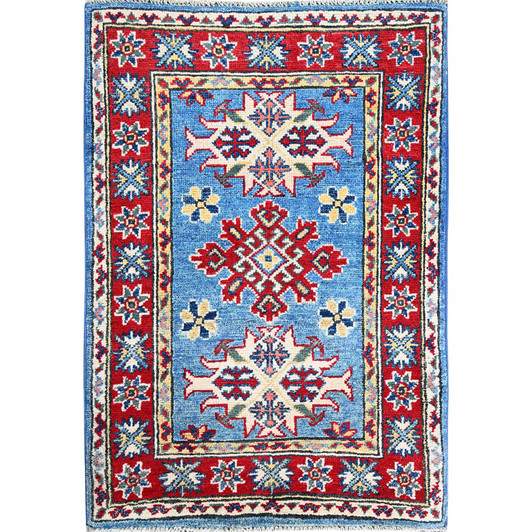 Kazak Wool Hand Knotted Rug Blue 2.1x2.11 -O0379