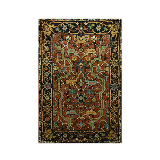 Heriz Wool Hand Knotted Rug Red 2.0x3.0 -O076240