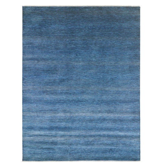 Modern and Contemporary Wool & Silk Hand Knotted Rug Blue 9.0x11.11 -O076322