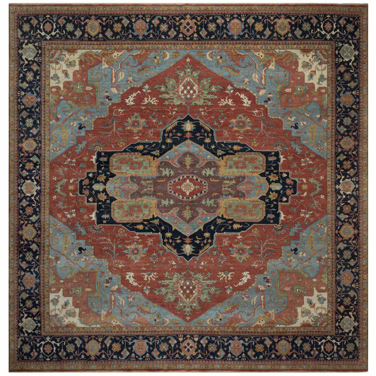 Heriz Wool Hand Knotted Rug Red 15.10x16.2 -O091404