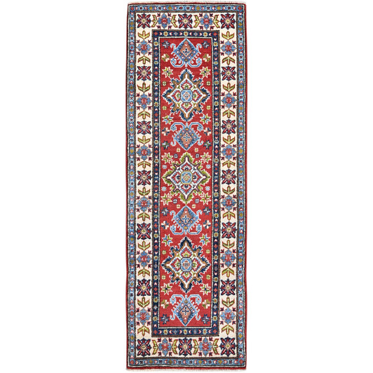 Kazak Wool Hand Knotted Rug Red 1.11x6.2 -O0485