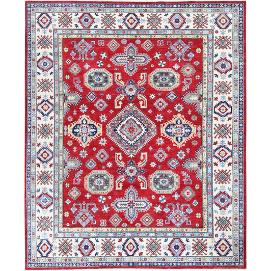 Kazak Wool Hand Knotted Rug Red 8.2x9.9 -O0523