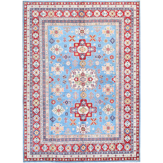 Kazak Wool Hand Knotted Rug Blue 8.9x12.1 -O0525