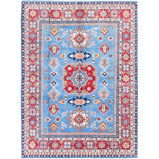 Kazak Wool Hand Knotted Rug Blue 8.10x11.8 -O0527