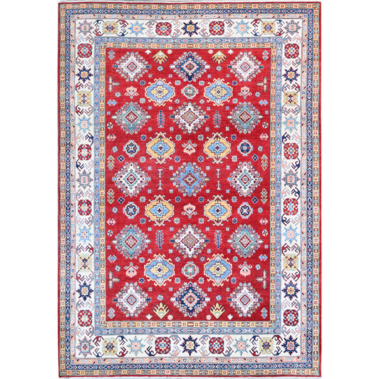 Kazak Wool Hand Knotted Rug Red 8.0x11.3 -O0532