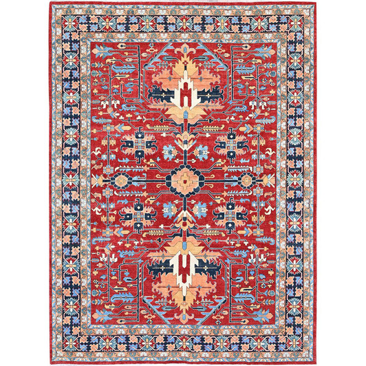 Heriz Wool Hand Knotted Rug Red 8.10x11.11 -O0319