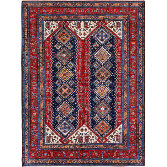 Kazak Wool Hand Knotted Rug Red 9.1x12.3 -O0546