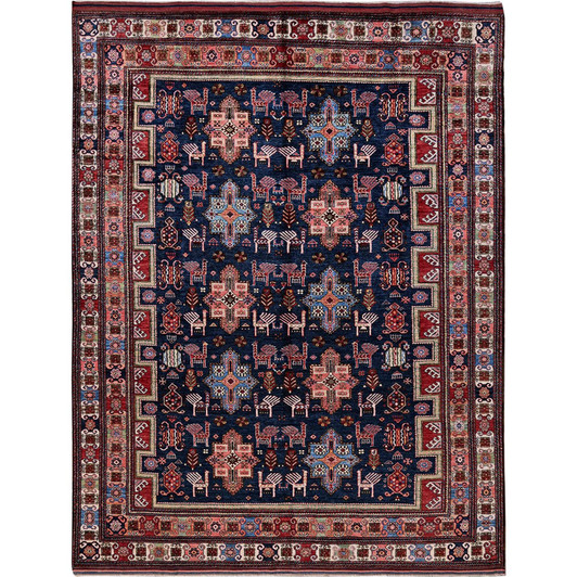 Kazak Wool Hand Knotted Rug Blue 8.2x10.5 -O0548