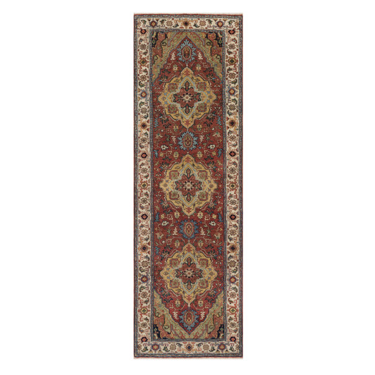 Heriz Wool Hand Knotted Rug Red 2.6x8.2 -O091372