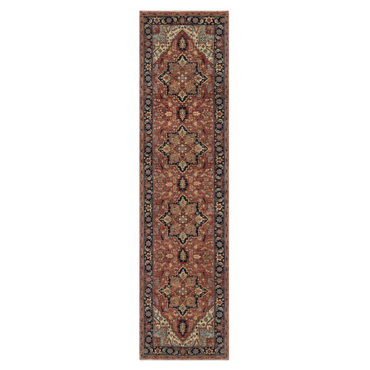 Heriz Wool Hand Knotted Rug Red 2.7x10.2 -O091383