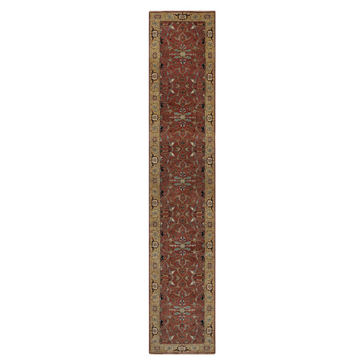 Heriz Wool Hand Knotted Rug Red 2.8x14.1 -O091387