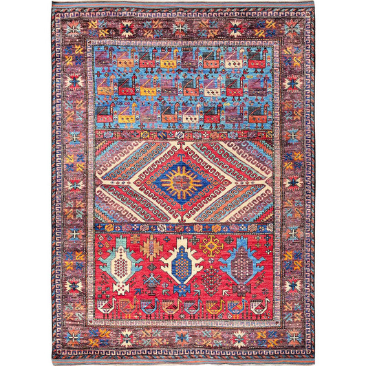 Kazak Wool Hand Knotted Rug Multicolored 6.2x8.3 -O0578