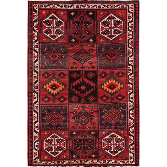 Overdyed & Vintage Wool Hand Knotted Rug Red 5.5x7.7 -O0800