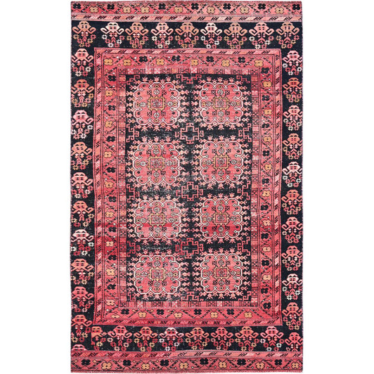 Overdyed & Vintage Wool Hand Knotted Rug Red 5.2x8.6 -O0814