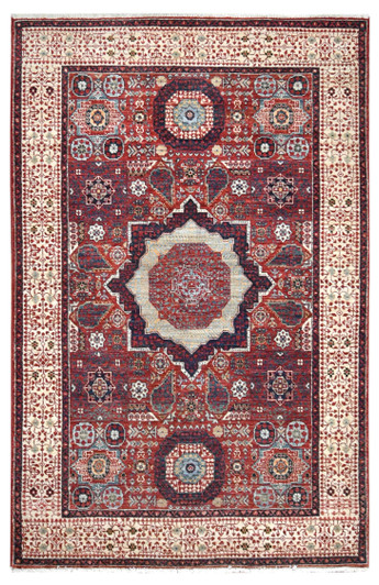 Farahan Collection Mamluk Des Handknotted Rug 4'01" X 6'04" -Art77014