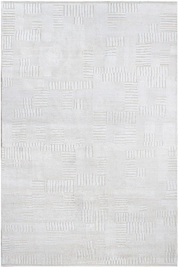 Art Collection Silk Pile, Wool Foundation White/White Handknotted Rug 6'00" X 8'11" -Art78956