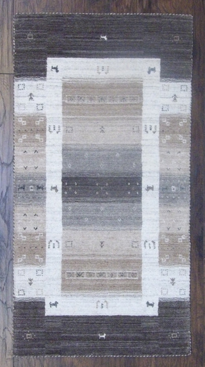 Persian Gabbeh 2'0"x4'0" Hand-knotted Rug -w11081