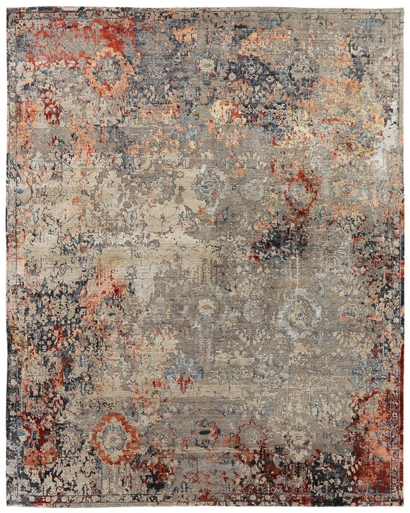 Hand Knotted Wool & Silk Transitional Rug KHZ4350