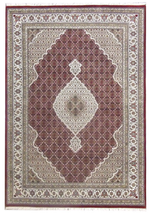 Fine Persian Mahi Tabriz 5'8" x 8'0" Hand-knotted Rug - w11039