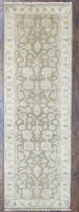 Turk Oushak Natural-dye 2'6"x8'0" Hand-knotted Rug -w430