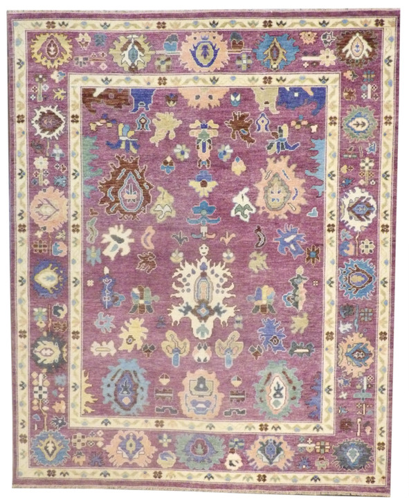 Turk Colorful Oushak Natural-dye 8'0"x10'0" Hand-knotted Rug -w11234