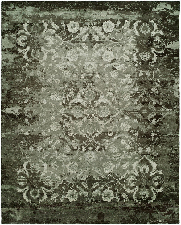 Hand Knotted Wool & Silk Transitional Rug KHZ4300