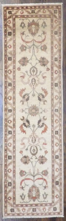 Oushak Chobie Natural-dye 2'6"x10'0" Hand-knotted Rug -w587