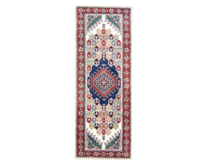 Tribal Kazak 2'6" x 6'0'' Hand knotted Rug - w225