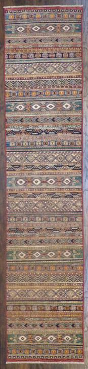 Tribal Khorjan Natural-dye 2'6"x12'0" Hand-knotted Rug -w711