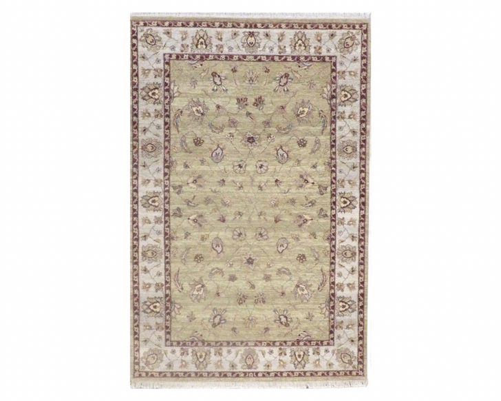 Agra Chobie Antique Wash Size: 6'0" x 9'0" Hand knotted Wool Rug - w897