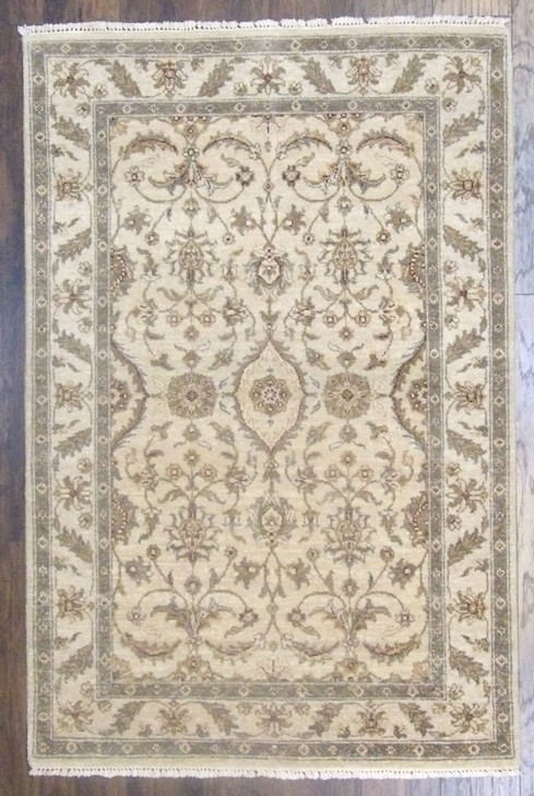 Indo Chobie Natural-dye 4'0"x6'0" Hand-knotted Rug -w649