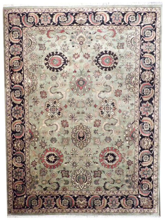 Fine Persian Mashad 9'0"x12'0" Hand-knotted Rug -w11219