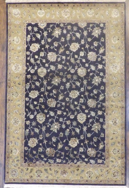 Fine Transitional Jaipur Floral Design 6'0"x9'0" Hand-knotted Rug -W874