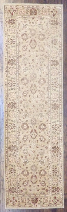 Oushak Chobie Natural-dye 2'6"x10'0" Hand-knotted Rug -w606