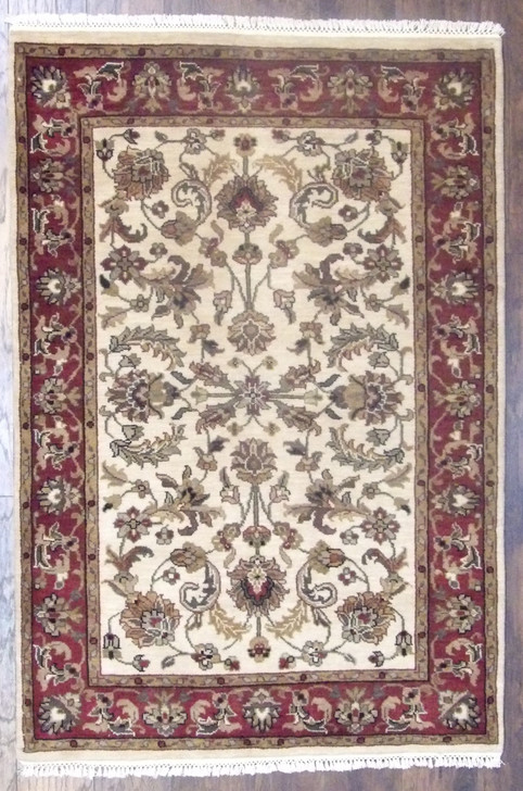 Jaipur Kashan Antique Wash 4'0" x 6'0" Hand-knotted Rug - w642