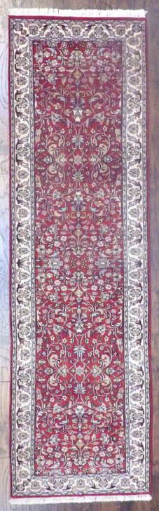 Fine Persian Kashan 2'6"x10'0" Hand-knotted Rug -w11185