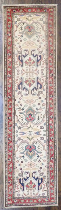 Tribal Super Kazak 2'6"x10'0" Hand-knotted Rug -w593