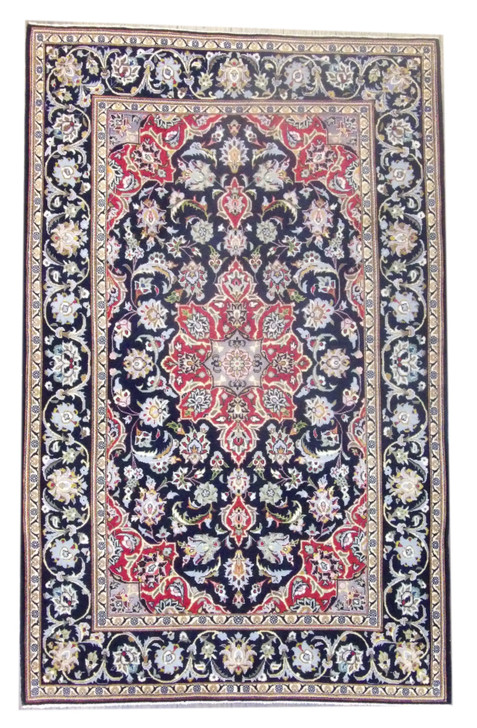 Fine Persian Qum 5'0"x8'0" Hand-knotted Rug -W752